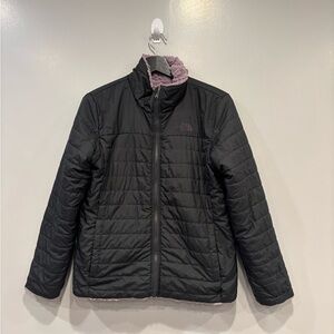 The North Face Black Jacket with Purple Logo Girls Size XL